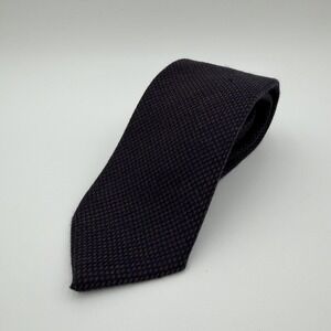 BIGI Cravatte Hand Woven 100% Wool Neck Tie Navy Blue Speckled Pattern 3" Wide